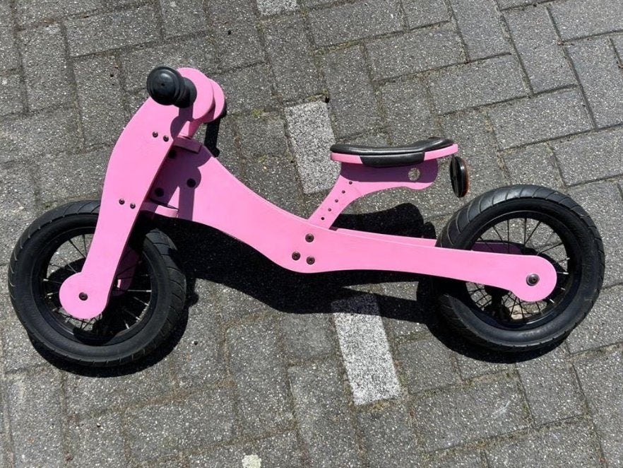 Trybike - Wood - Loopfiets - Roze (ZGAN) 2 in 1 versie, Ophalen, Zo goed als nieuw, Loopfiets