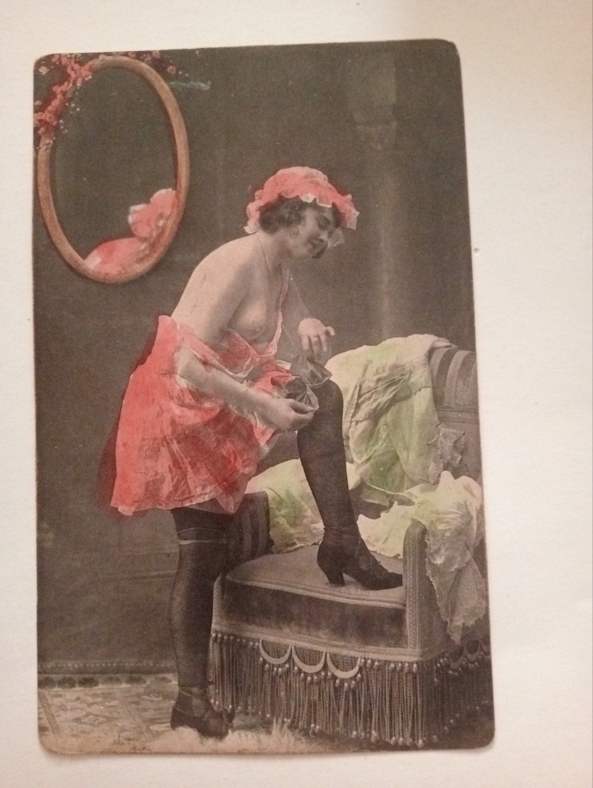 Oude fotokaart erotiek naakt pin-up 9 x 13 cm, Verzamelen, Foto's en Prenten, Ophalen of Verzenden