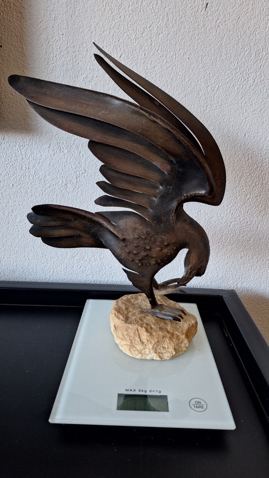 vogel sculptuur toegeschreven aan Jean-Pierre Hooft, Gepatineerd, Ophalen of Verzenden, 20 - 50 cm, Beeld
