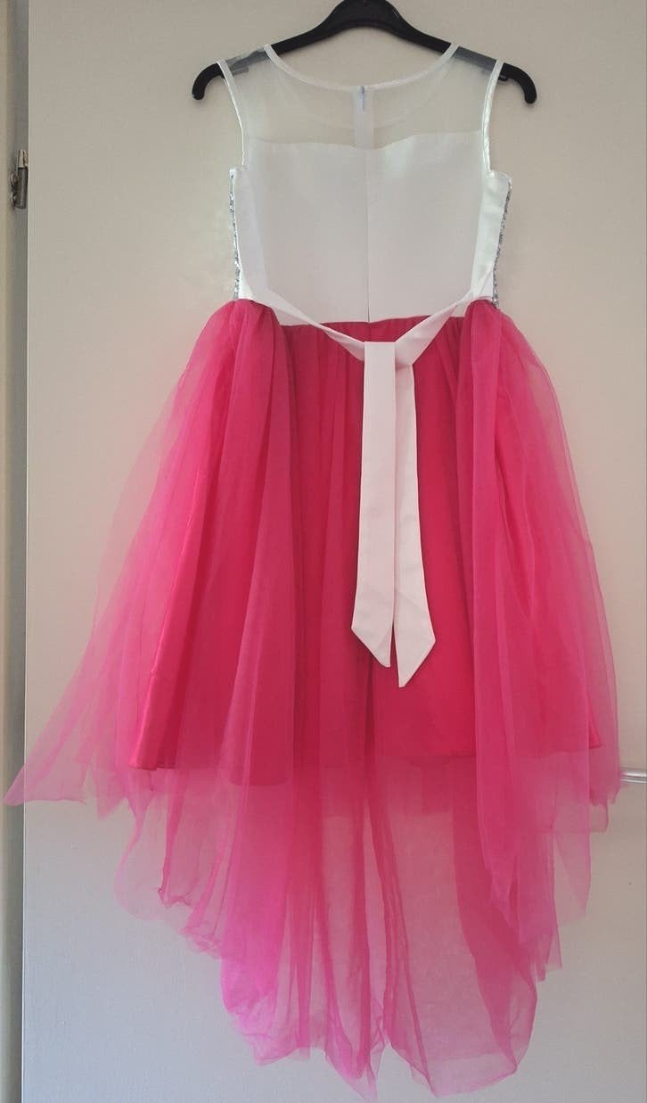 Topstaat💗 jurk  Prinses verkleed... Roze - glitter  152-158, Ophalen of Verzenden, Zo goed als nieuw, Meisje