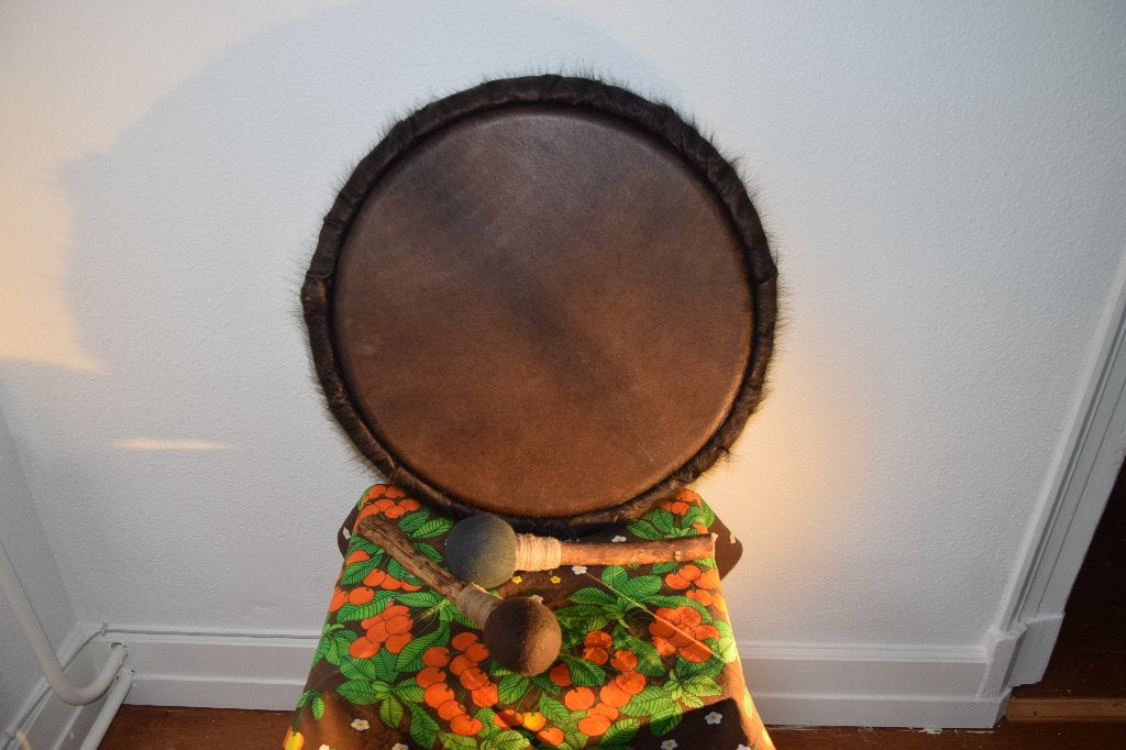Handgemaakte Sjamanendrum 45 cm + Nieuwe Hennep Tas