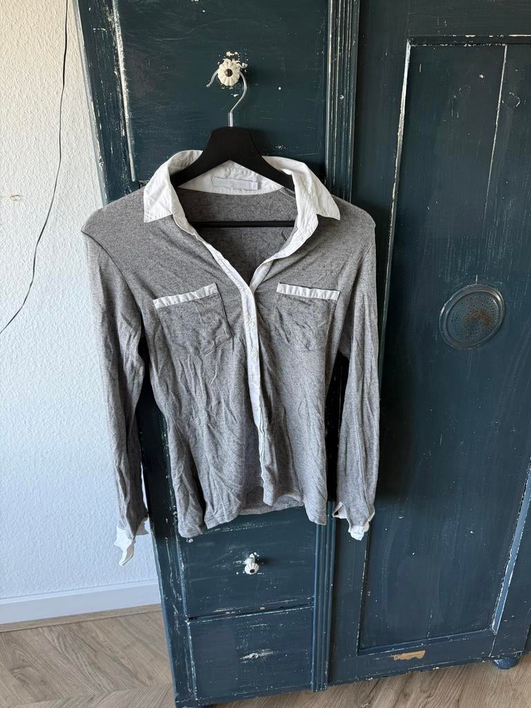 Anne Fontaine blouse - Heerlijk zittende blouse, Ophalen of Verzenden, Zo goed als nieuw, Maat 38/40 (M), Grijs