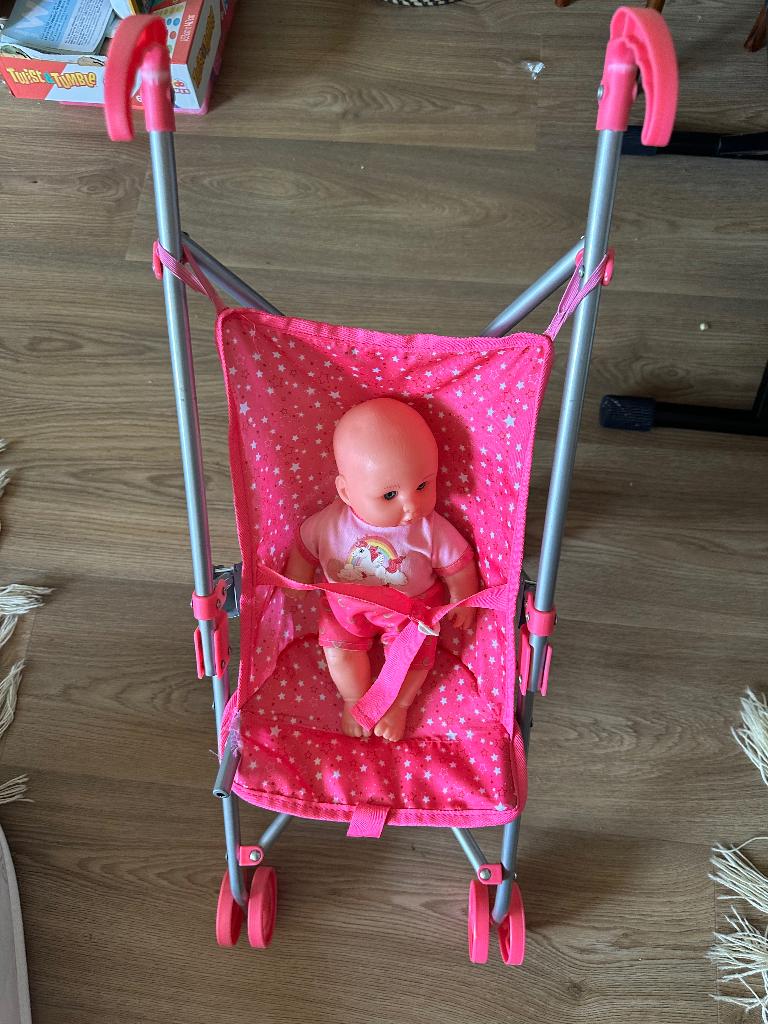 Speelgoed kinderwagen met pop, Ophalen, Gebruikt, Jongen of Meisje