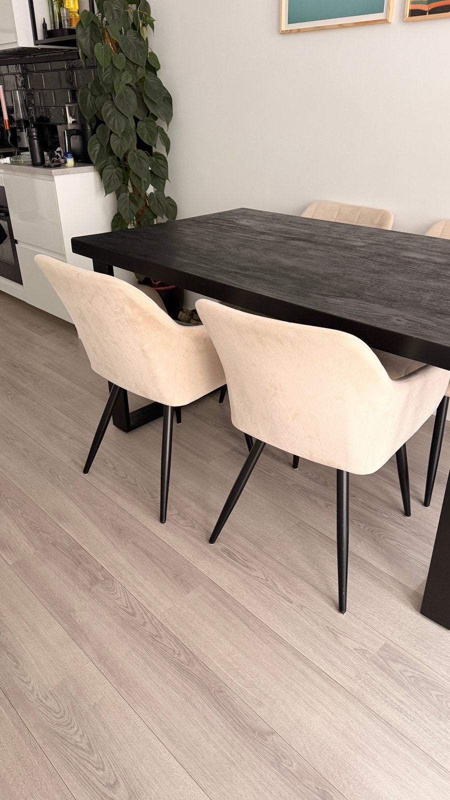 Dining table chairs x 4, Ophalen, Rechthoekig, 50 tot 100 cm