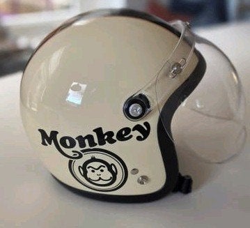 Gloednieuwe Retro Honda Monkey helm - Maat M - Ivoor/Zwart, Overige merken, M, Jethelm, Ophalen of Verzenden