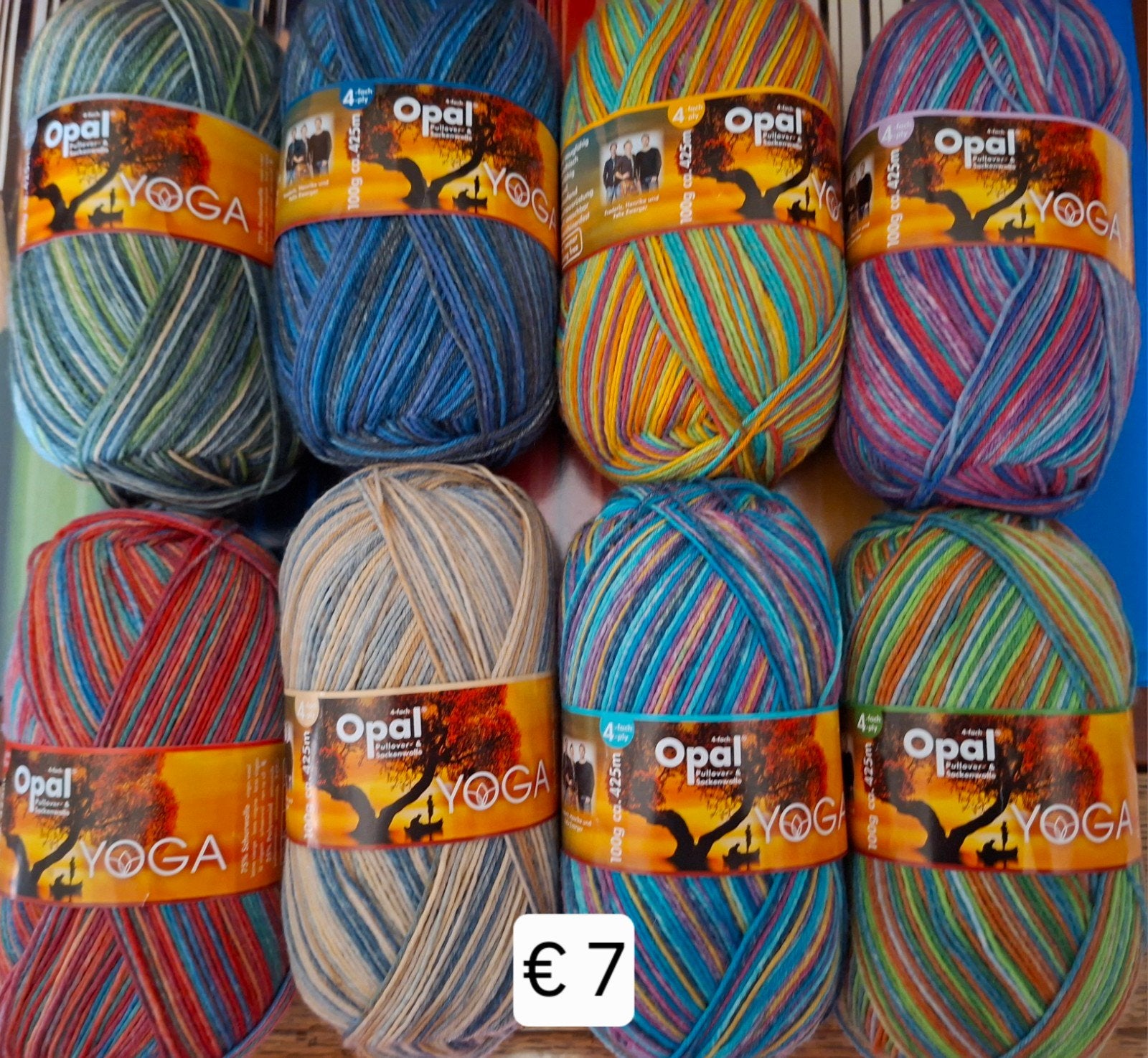 8 bollen Opal sokkenwol 4ply ( serie Yoga), Hobby en Vrije tijd, Nieuw, Ophalen of Verzenden, Opal, Breien