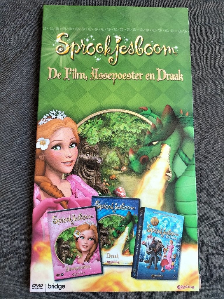 Sprookjesboom 3-in-1 - De Film / Assepoester / Draak, Cd's en Dvd's, Alle leeftijden, Ophalen of Verzenden, Zo goed als nieuw