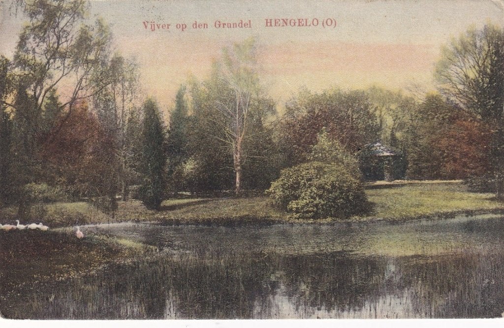 Hengelo, den Grundel, 1921., Verzenden, 1920 tot 1940, Gelopen, Overijssel