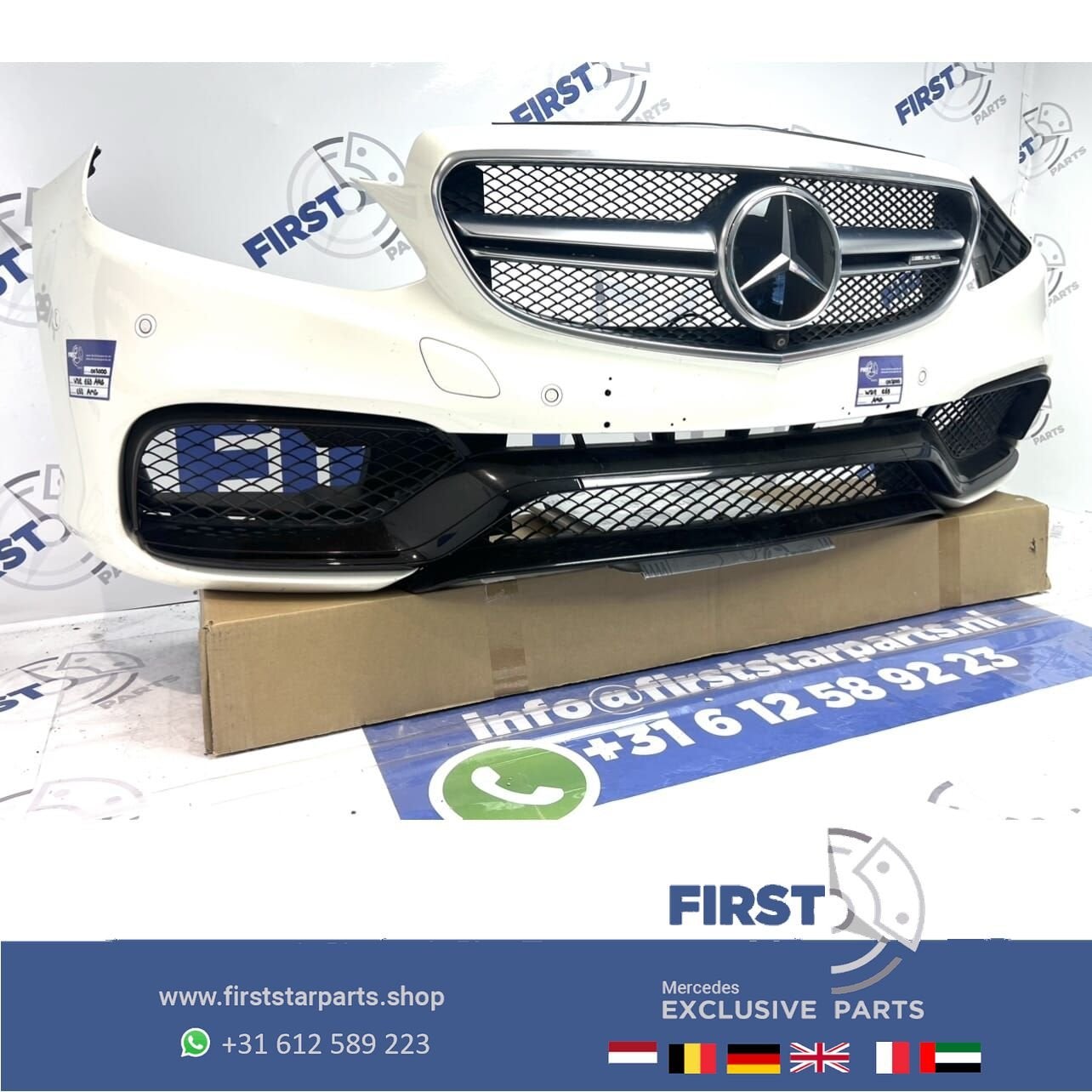 W212 S212 E63 AMG VOORBUMPER WIT origineel Mercedes E KLASSE, Gebruikt, -, Voor, Ophalen of Verzenden