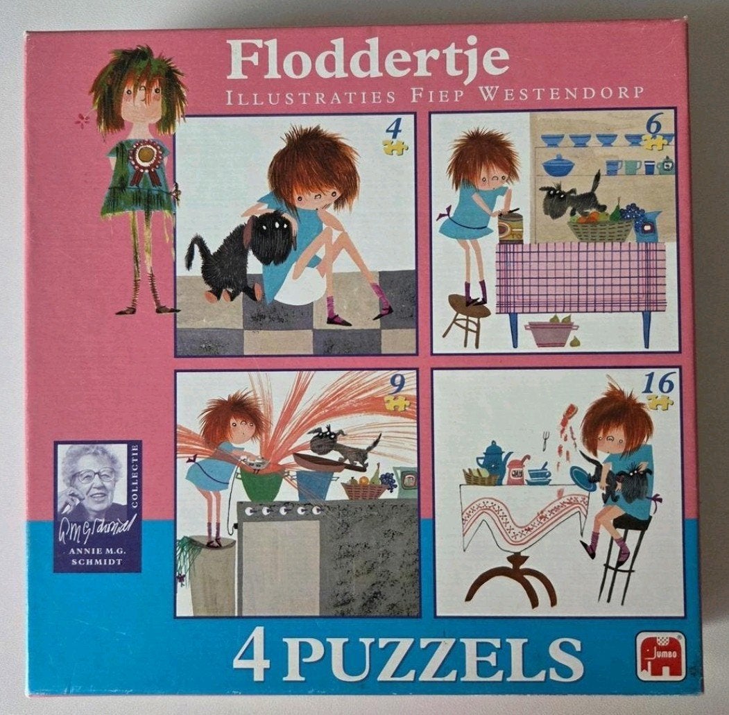 Floddertje 4 in 1 puzzel / annie m.g. schmidt, Ophalen of Verzenden, Gebruikt