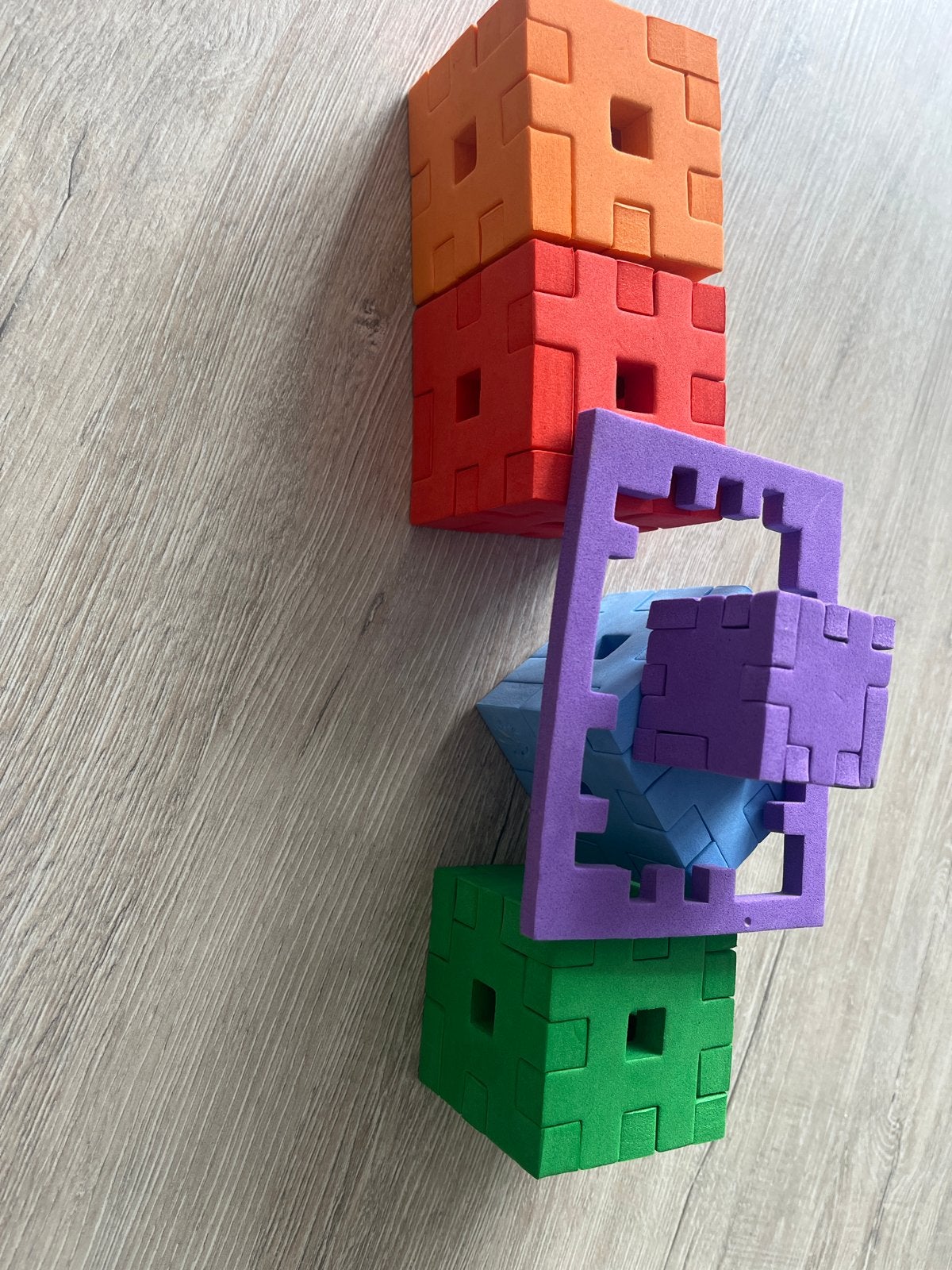 Foamblok puzzel kubus als plat, Kinderen en Baby's, Ophalen, Minder dan 10 stukjes, Gebruikt, 2 tot 4 jaar
