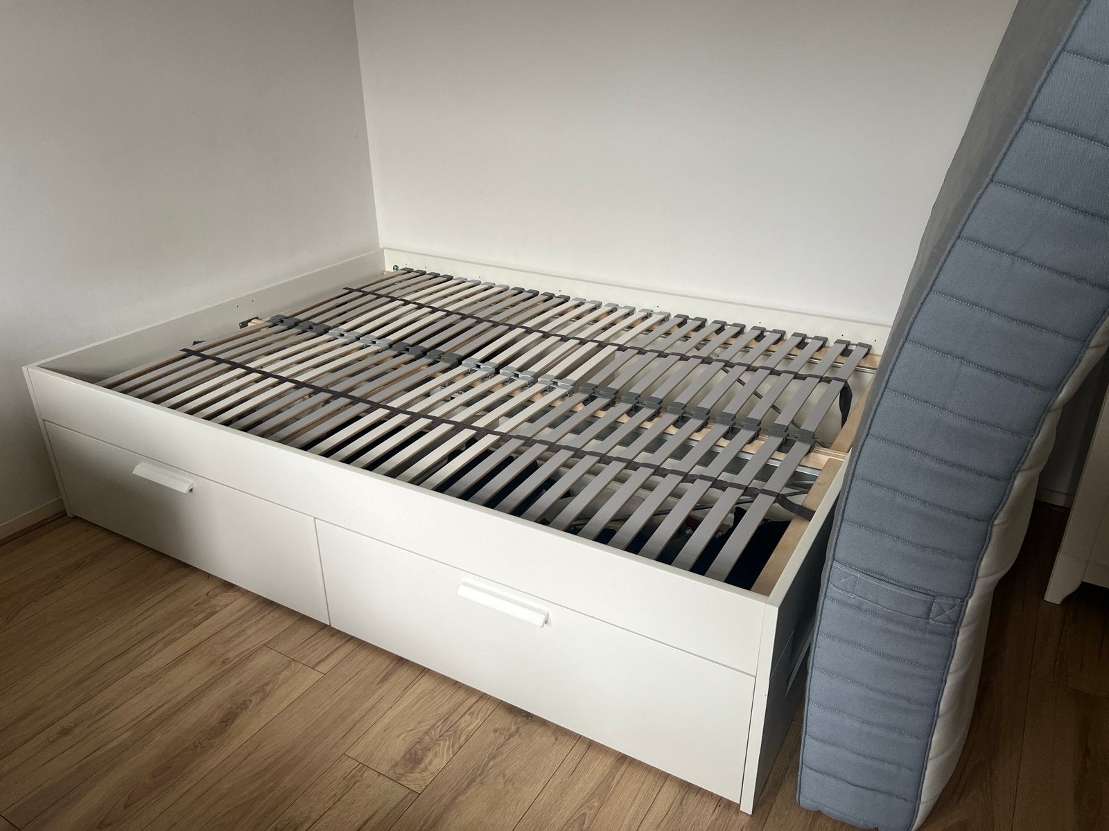 IKEA Brimnes bed 140x200 met lönset lattenbodem, Huis en Inrichting, Ophalen, Wit, Tweepersoons, 140 cm