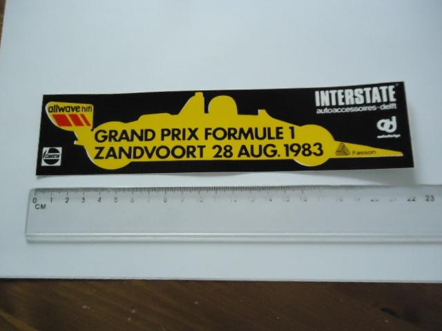 sticker oud ZANDVOORT F1 Formule 1 F-1 Grand prix 83 allwave, Verzenden, Zo goed als nieuw, Sport