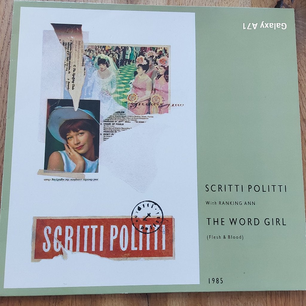12 inch Maxisingel Scritti Politti - The Word Girl (1985), Gebruikt, Pop, Ophalen of Verzenden, Beschermende buitenhoes