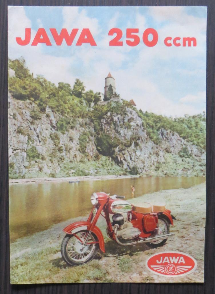 Flyer Jawa 250 cc - 1955 - 2 blz (Engels), Verzenden, Overige merken