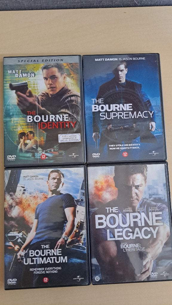 Jason Bourne Collectie - 4 films op dvd, Cd's en Dvd's, Dvd's | Actie, Engels, Nederlands, Ophalen of Verzenden, Zo goed als nieuw