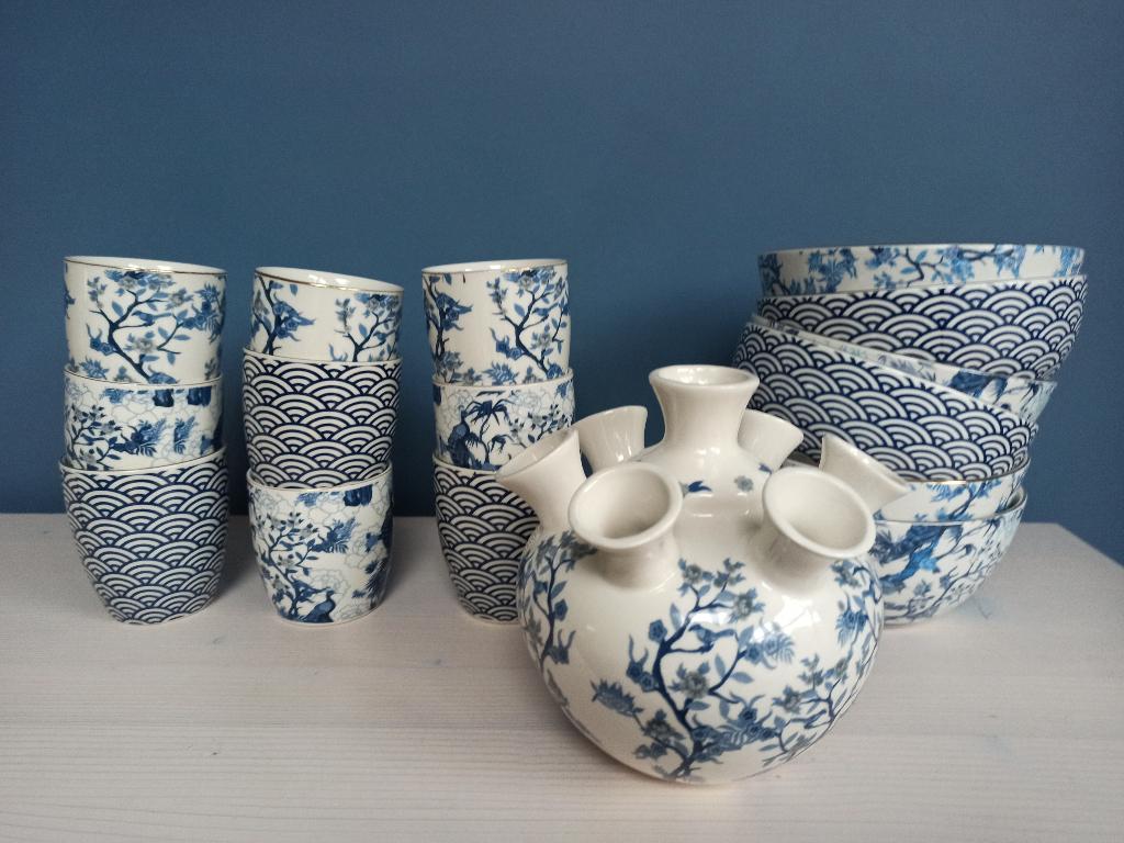 Servies Kruidvat + tulpenvaas oosterse look 16 stuks -afhaal, Ophalen, Nieuw, Overige stijlen, Porselein