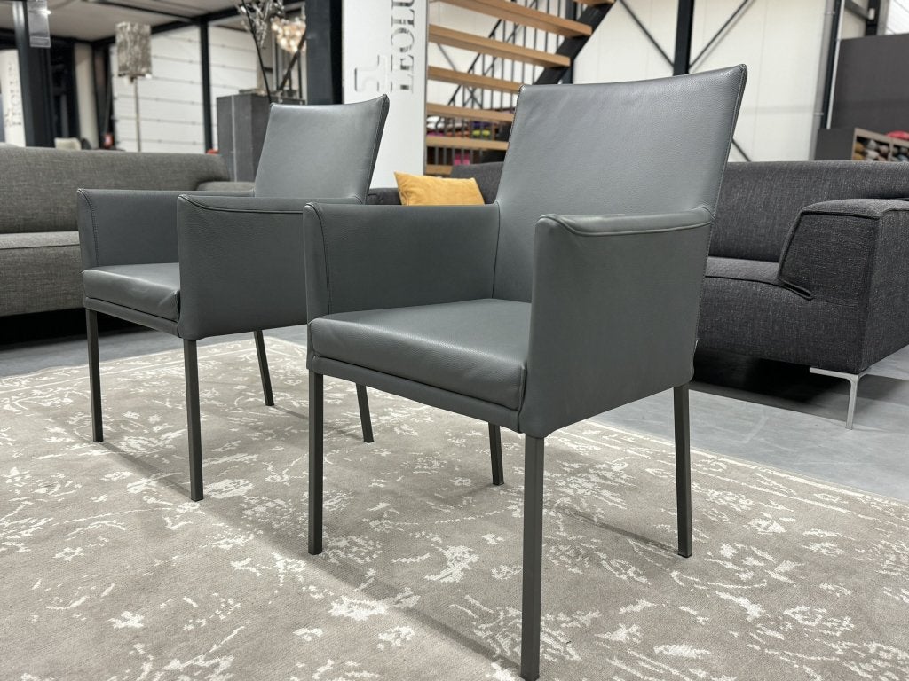 4 Nieuw Rolf Benz 651 Eetkamerstoelen leer stof grijs Stoel, Service@rolf-benz.com, Haiterbacher Str. 104, Nieuw, Ophalen of Verzenden