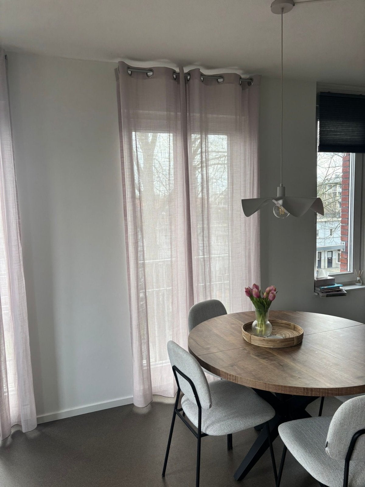 Inbetweens  gordijnen met ringen, lichtroze/beige, Ophalen, Overige materialen, Kwantum, Nieuw