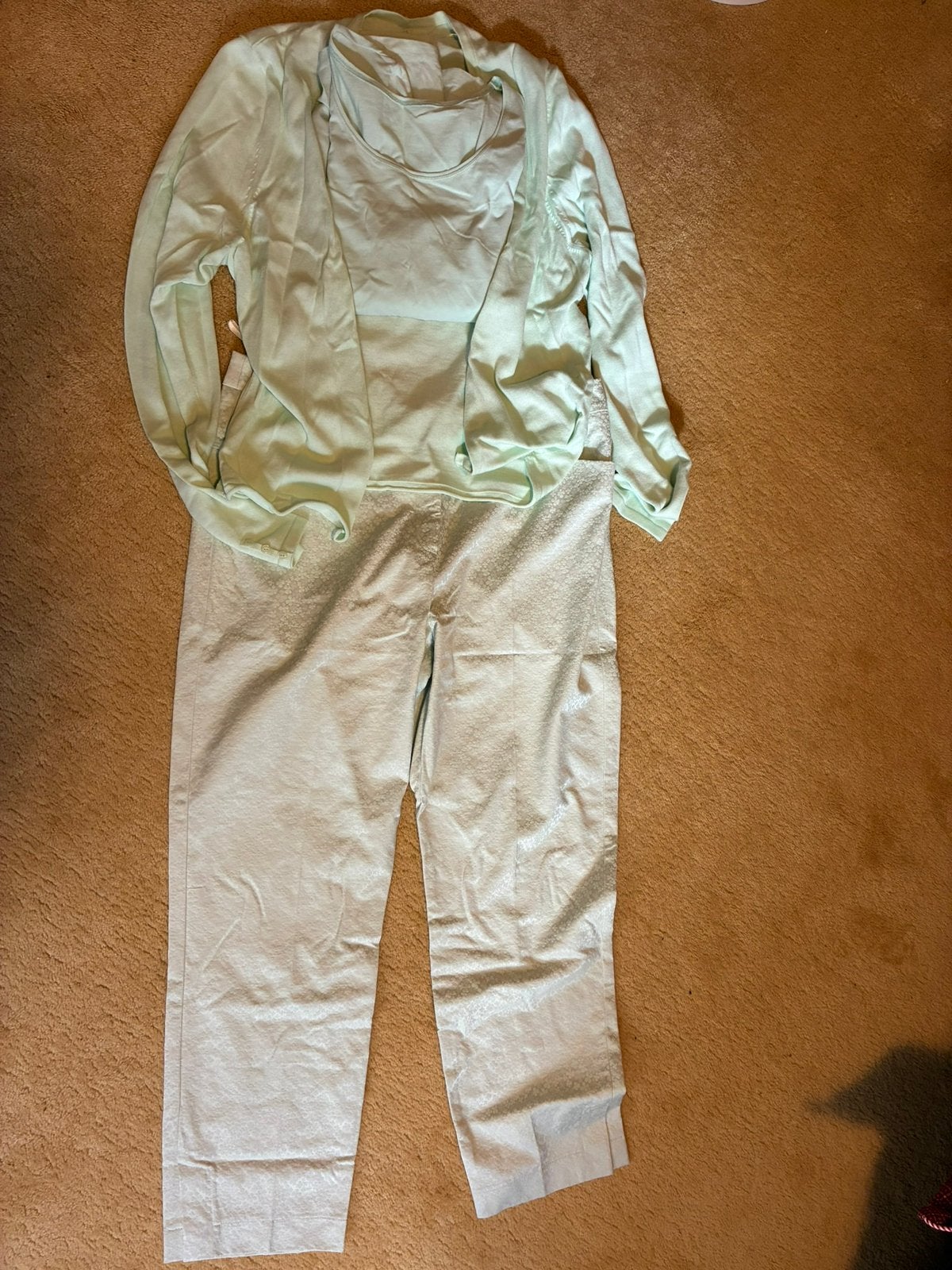 232 Expresso set broek/shirt/vestje in mint groen maat 46, Kostuum of Pak, Verzenden, Maat 46/48 (XL) of groter, Zo goed als nieuw