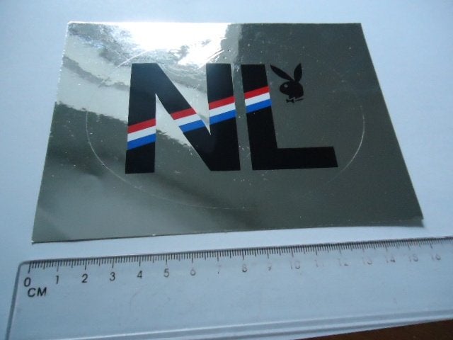 sticker oud NL PLAYBOY groot camper Nederland glans retro, Verzenden, Zo goed als nieuw, Bedrijf of Vereniging
