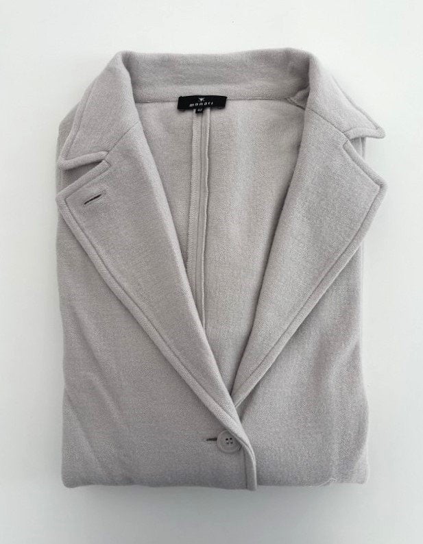 NIEUW! Monari lang vest (tussen) jas mantel wol grijs 42, Maat 42/44 (L), Nieuw, Grijs, Verzenden