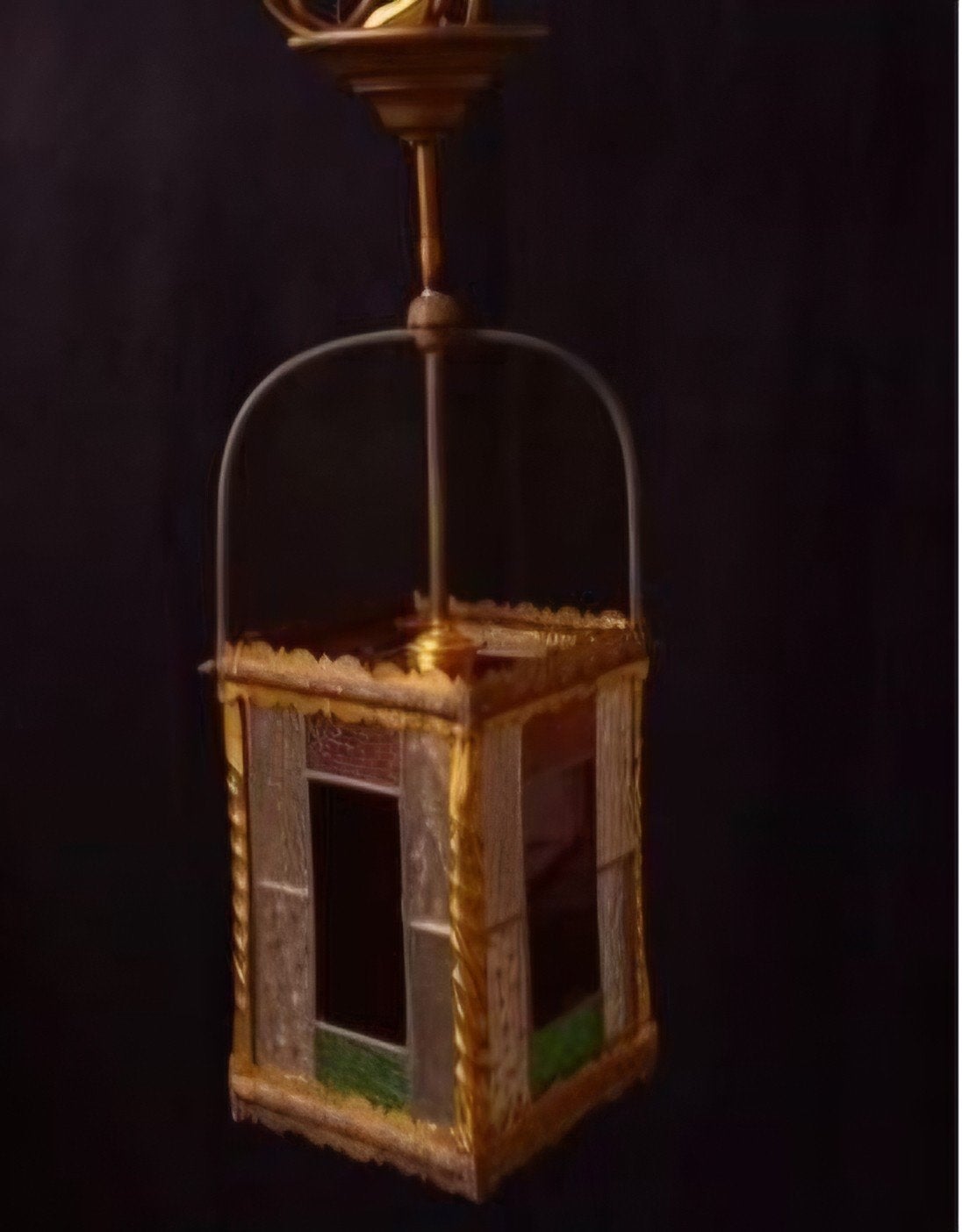 Victoriaanse antieke Hallamp / Lantaarn, Huis en Inrichting, Gebruikt, Victoriaans, Glas, E27 (groot)