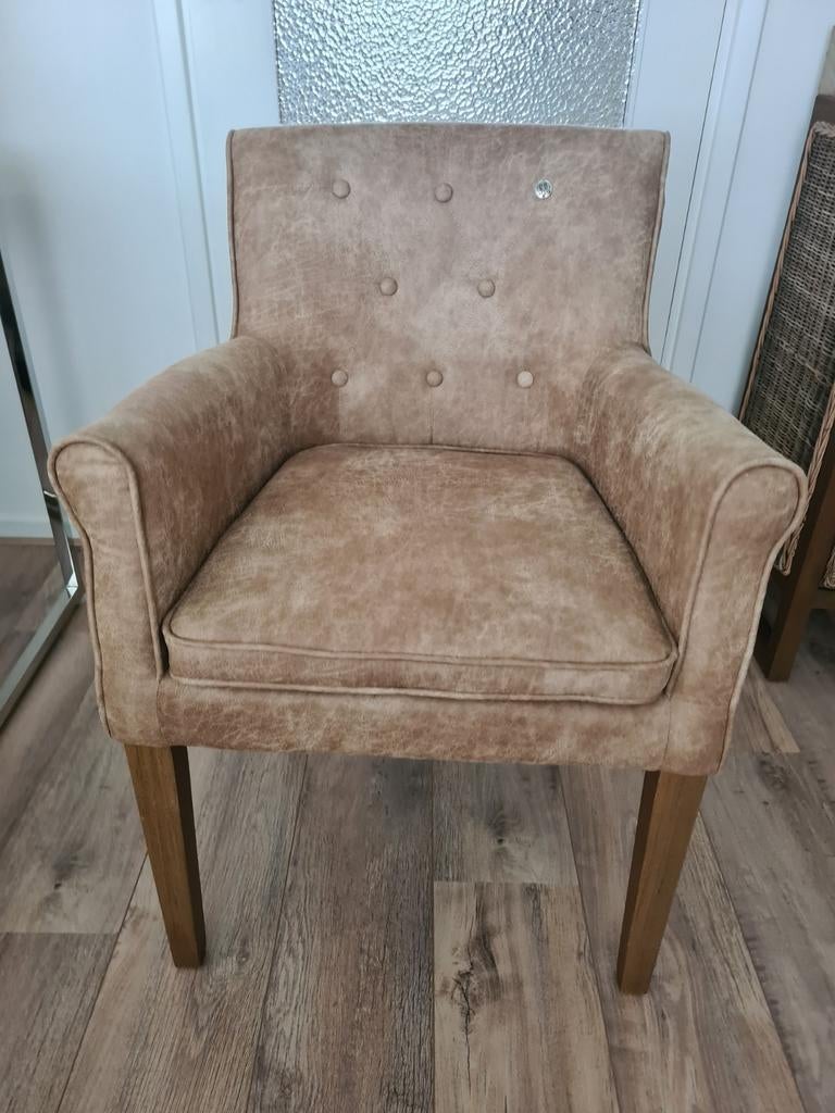 Mooie pellini camel stoel riviera maison. 62x64x82 cm, Ophalen, Zo goed als nieuw, 75 tot 100 cm, Minder dan 50 cm