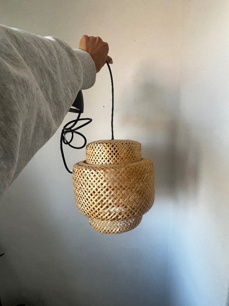 ikea kleine bamboe hanglamp, Ophalen, Zo goed als nieuw