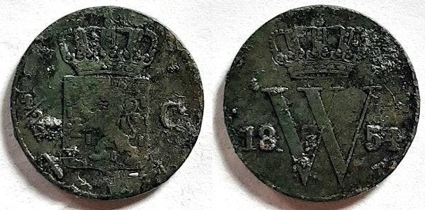 Halve cent 1854, Postzegels en Munten, Verzenden, Koning Willem III, Overige waardes