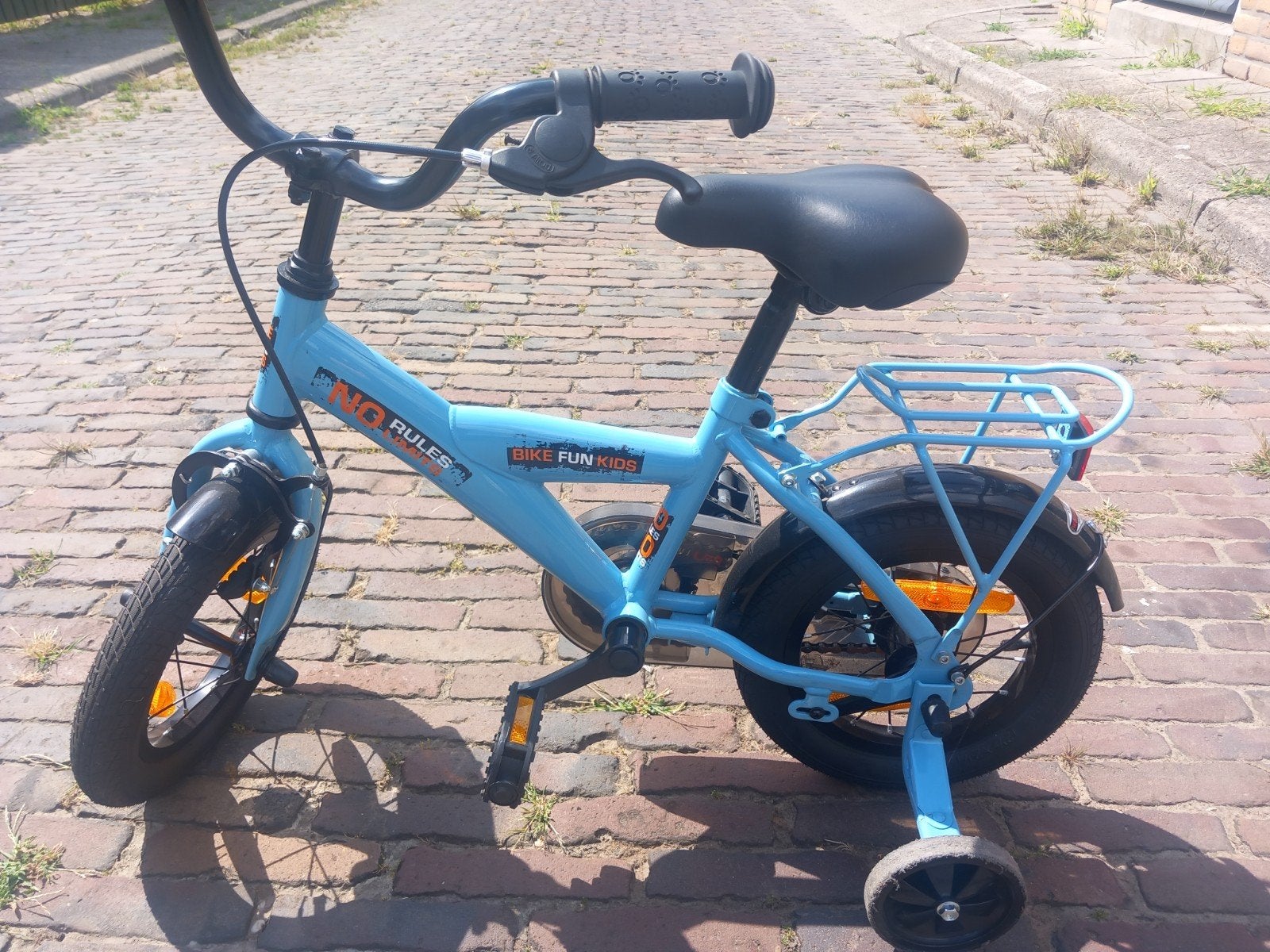 kinderfiets 12 inch: BikeFun No Rules z.g.a.n., Ophalen, Zijwieltjes, Bike Fun Kids, Velgrem