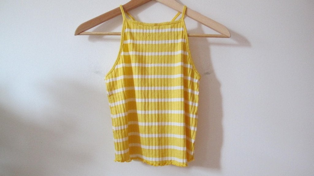 Yellow striped top (Primark), Primark, Geel, Ophalen of Verzenden, Zonder mouw