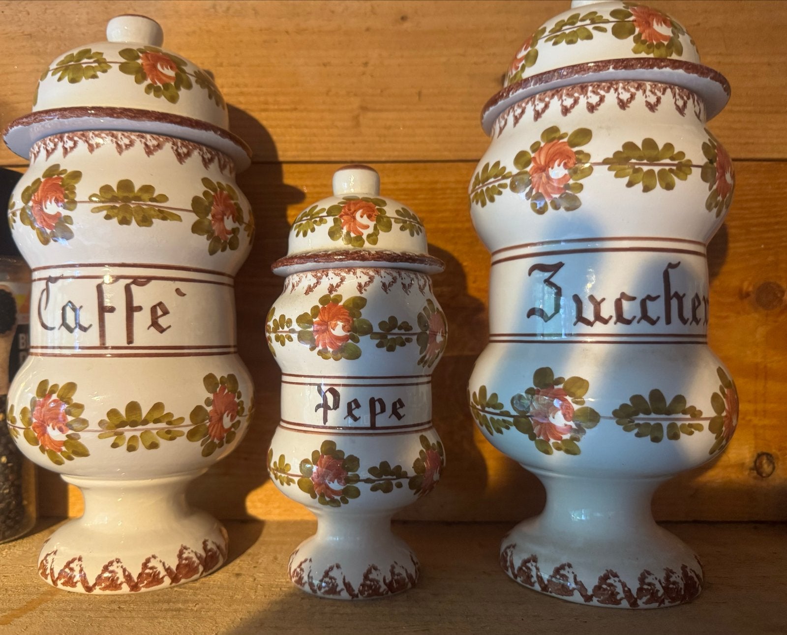 Vintage Italiaanse Keukenset: Koffie, Peper, Suiker Potten, Ophalen of Verzenden