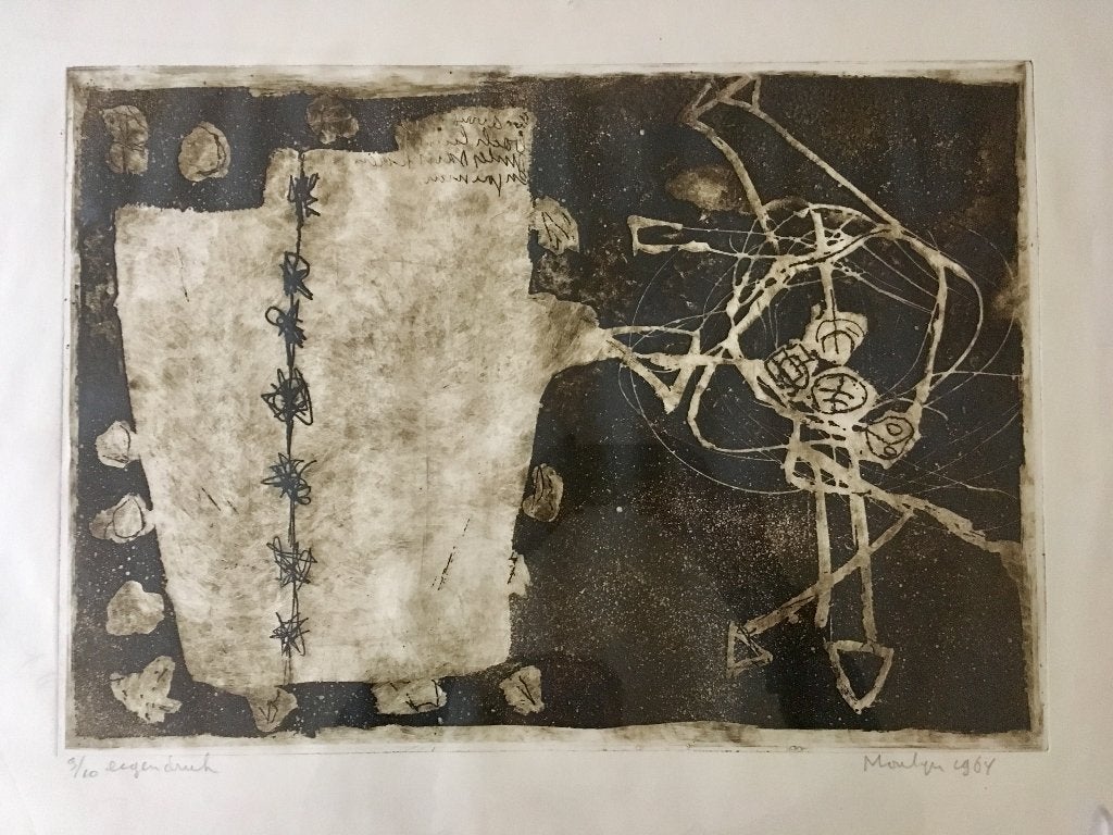 Ets Jan Montyn 'Waarin we ons bewegen', Ophalen, 65 cm, 1950 - 1999, Ets