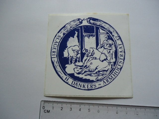 sticker oud TILBURG H Dankers slagerij retro vintage, Verzenden, Zo goed als nieuw, Bedrijf of Vereniging