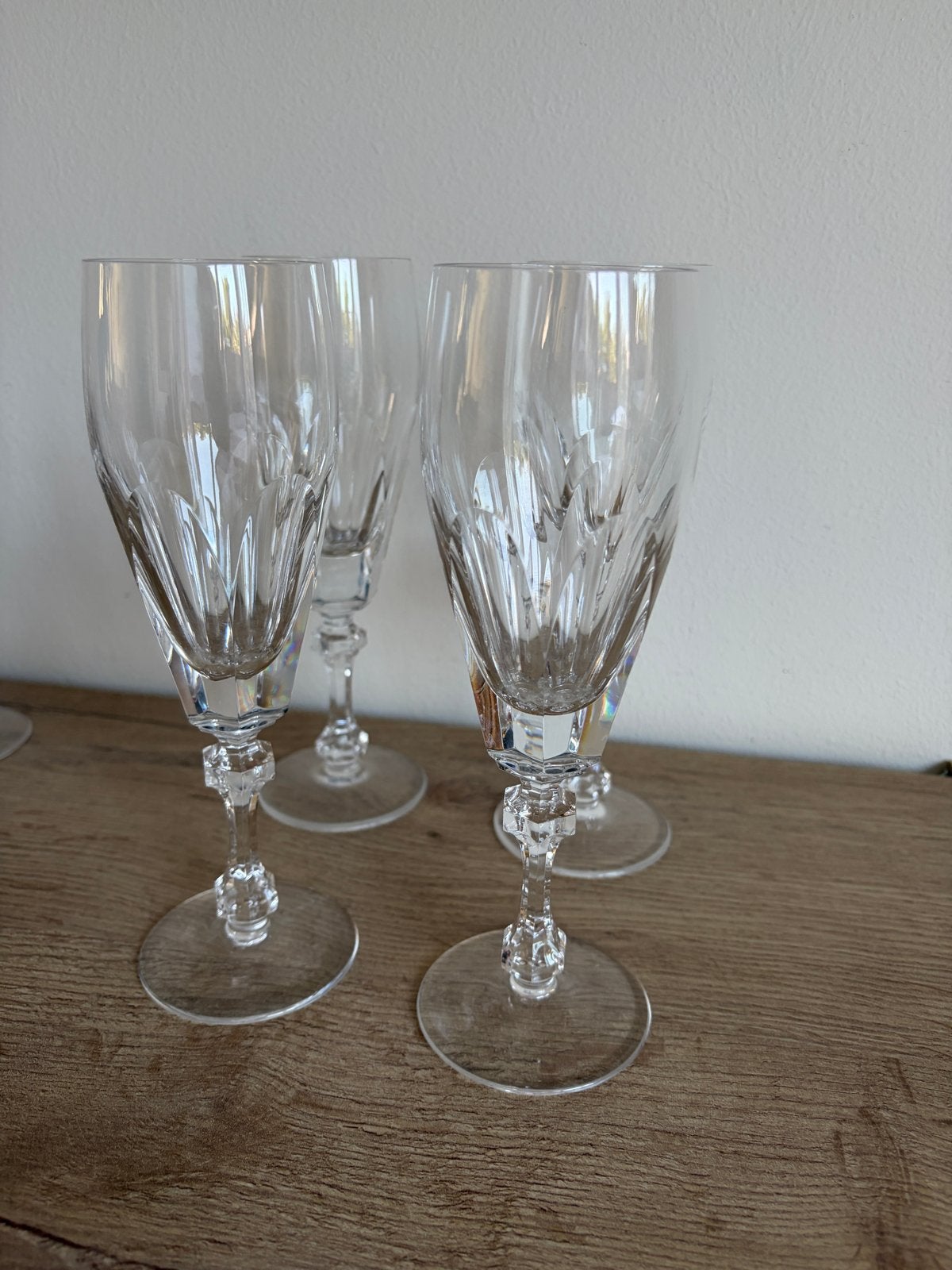 Vintage 4 kristallen champagne glazen Cristal d’Arques, Antiek en Kunst, Ophalen of Verzenden
