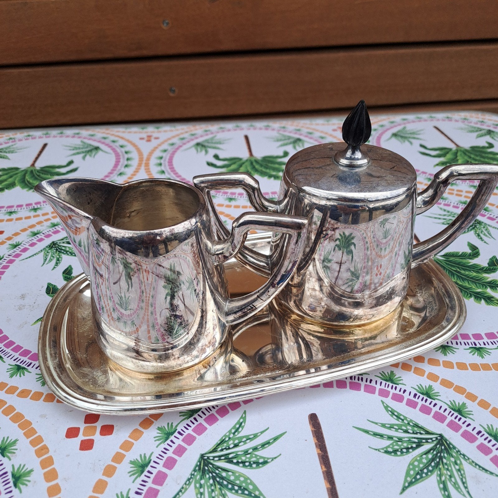 art deco stijl melk suiker setje Schoonhoven - gesigneerd, Antiek en Kunst, Ophalen of Verzenden