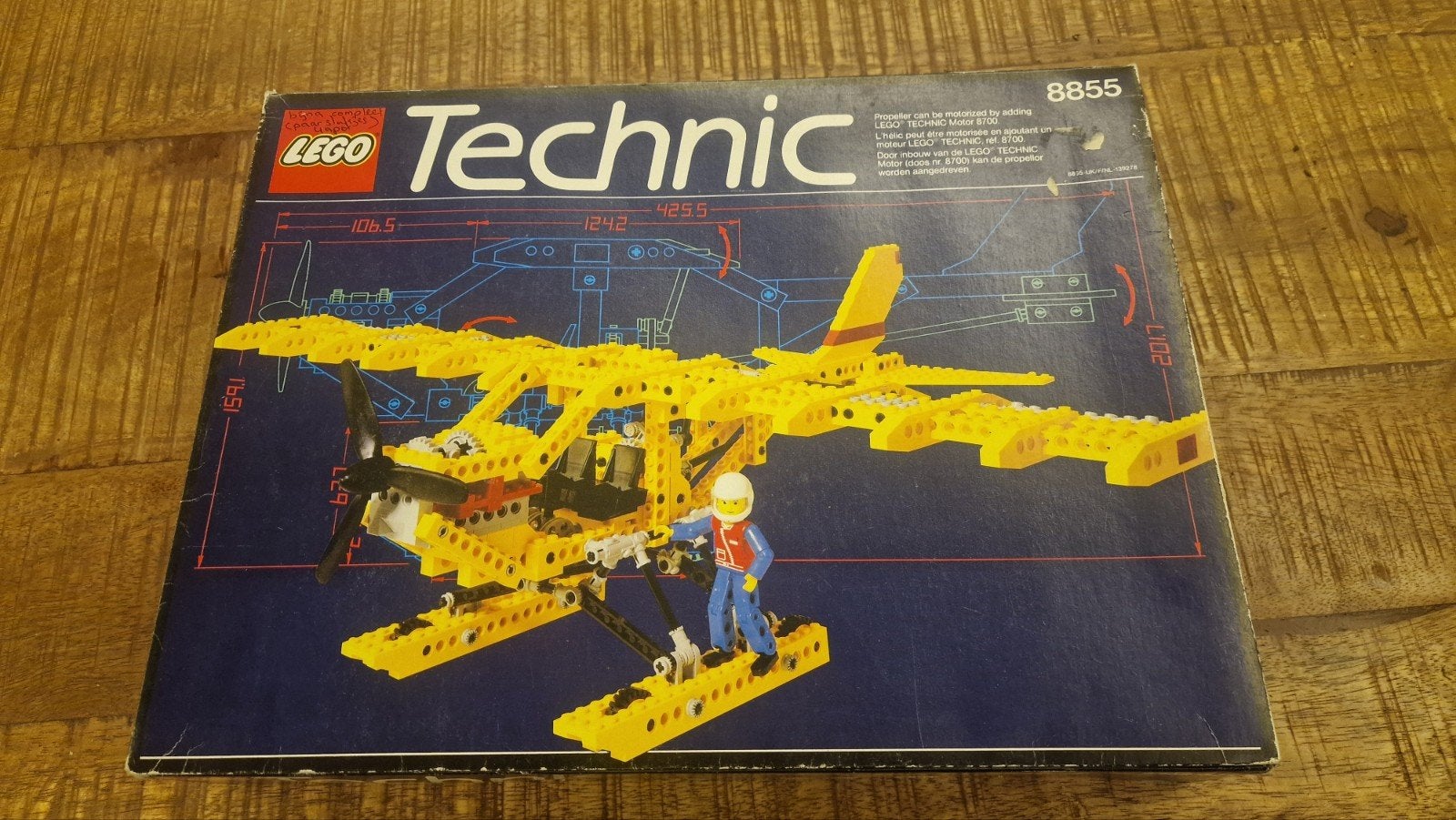 LEGO Technic 8855 Propeller Vliegtuig (1988), Gebruikt, Lego, Ophalen of Verzenden, Technic