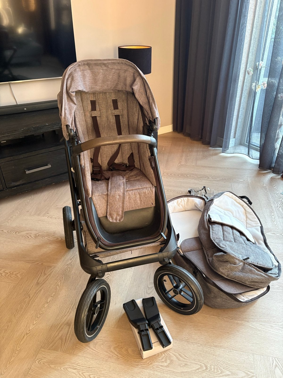 Dubatti One Kinderwagen incl. binnenzak, regenhoes, adapters, Gebruikt, Met autostoeltje, Ophalen, Kinderwagen