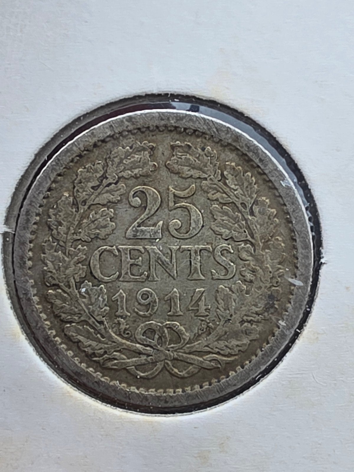 Mooi kwartje 25 cent 1914 Koningin Wilhelmina, Ophalen of Verzenden, Koningin Wilhelmina, 25 cent, Losse munt