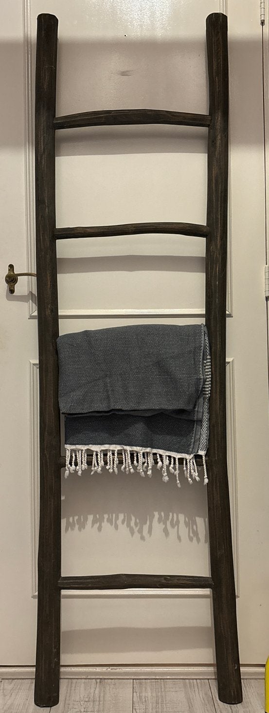 Decoratieve houten ladder - Handdoekenrek, Ophalen, Gebruikt