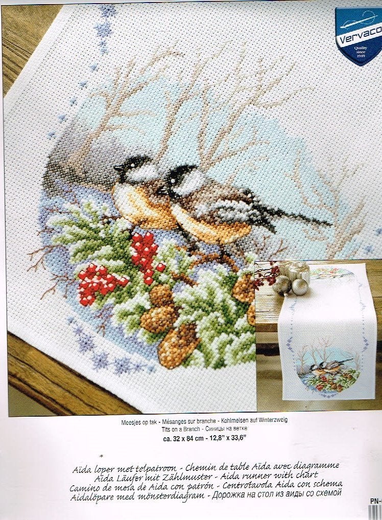 Cado vervaco borduurpakket loper  MEESJES OP TAK  066 KERST, Ophalen of Verzenden, Nieuw, Handborduren, Borduurpakket