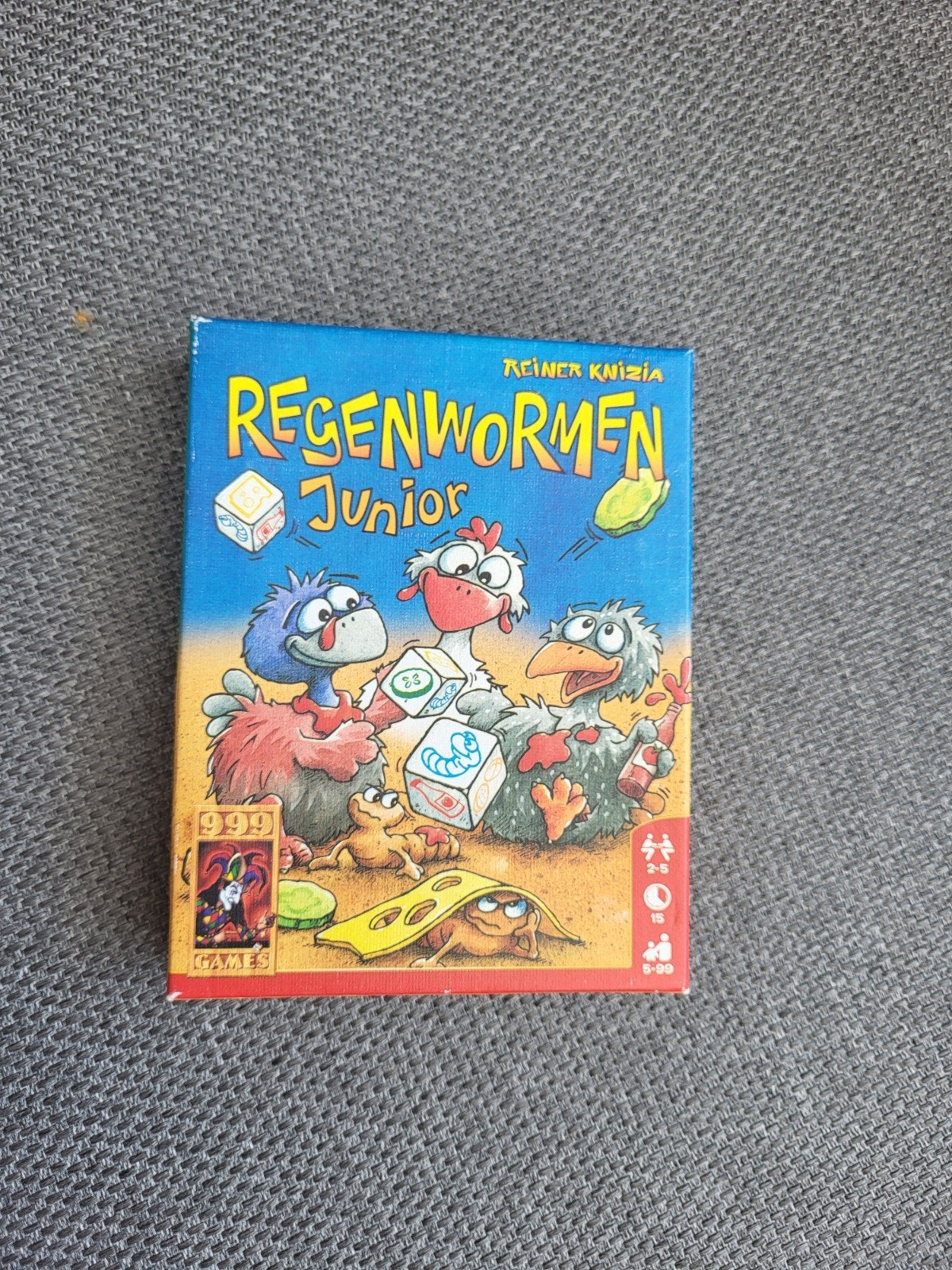 Regenwormen Junior - Leuk dobbelspel voor kinderen, Een of twee spelers, Ophalen of Verzenden, Zo goed als nieuw, 999 Games