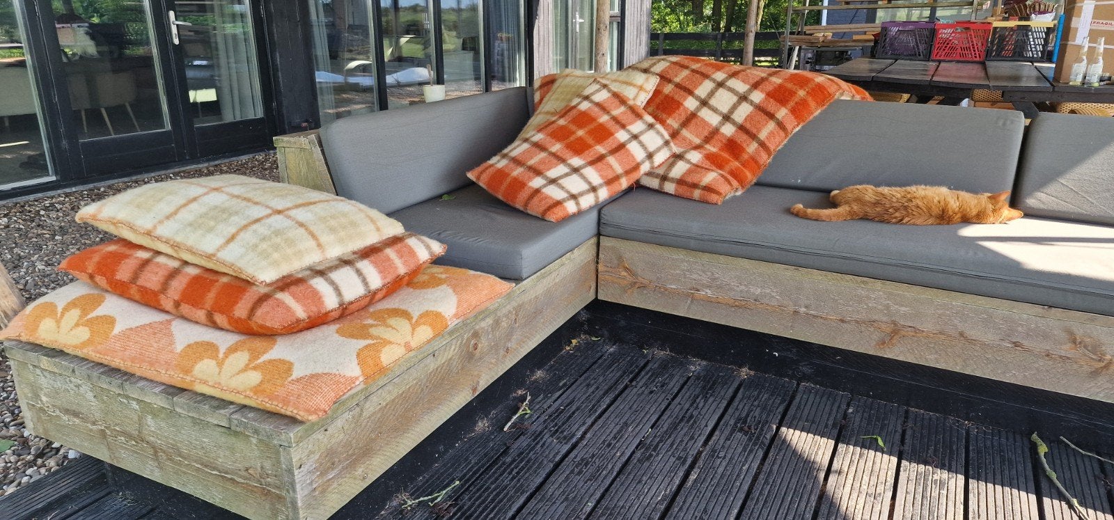 Buiten- of binnenkussens van oude wollen dekens, Huis en Inrichting, Woonaccessoires | Kussens, Ophalen