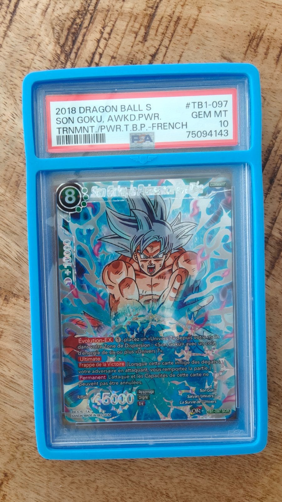 Goku awakened power psa 10 Frans POP5, Ophalen of Verzenden, Nieuw, Losse kaart, Foil