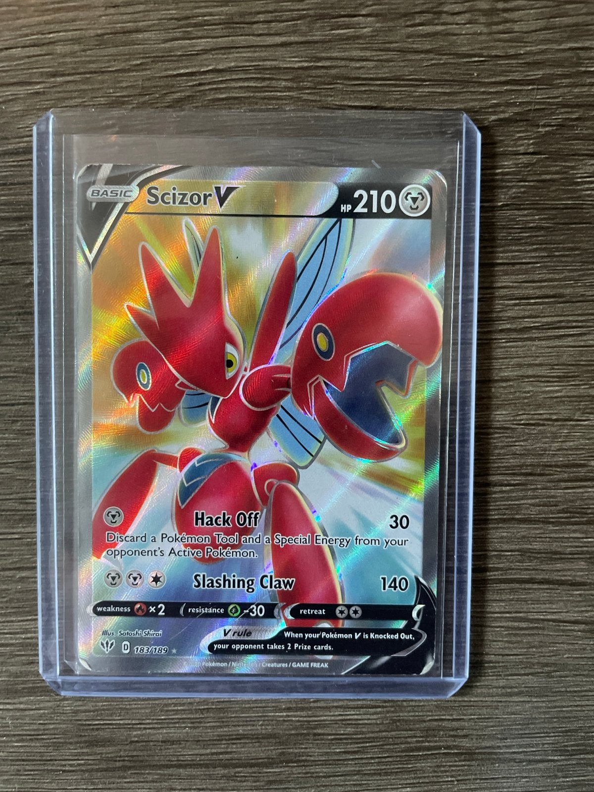 Scizor V Full Art Pokémon Kaart (SWSH05 Battle Styles), Ophalen of Verzenden, Zo goed als nieuw, Losse kaart, Foil