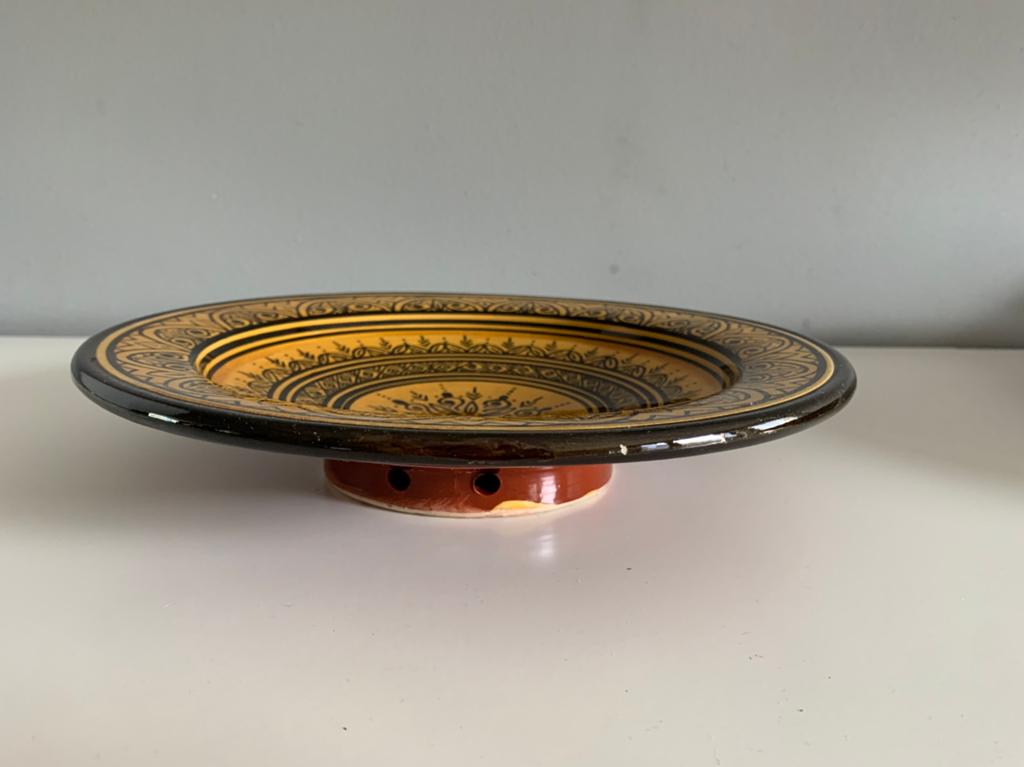 Decoratieve Marokkaanse schaal, 25 cm doorsnee, Gebruikt, Schaal, Rond, Ophalen of Verzenden