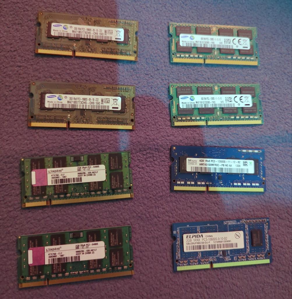 Laptop RAM 8 stuks diverse, Computers en Software, RAM geheugen, Gebruikt, 8 GB, DDR3, Ophalen of Verzenden