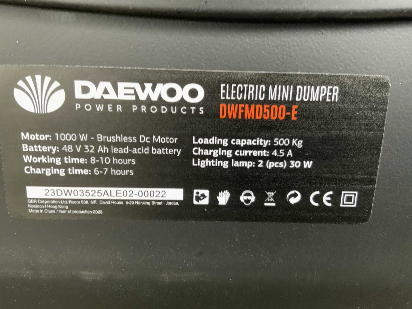 Daewoo - 2026 - DWFMD500-E - elektrische dumper