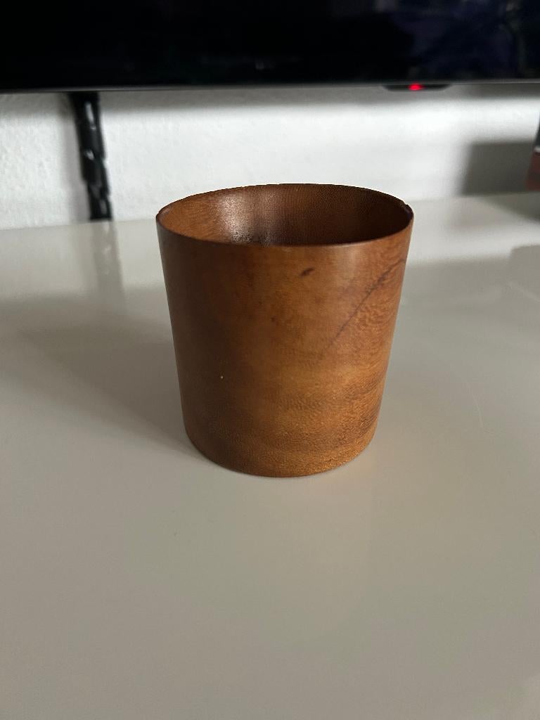 Kastopruiming geweldig Vintage retro mid century hout potje, Verzamelen, Retro, Ophalen of Verzenden, Huis en Inrichting